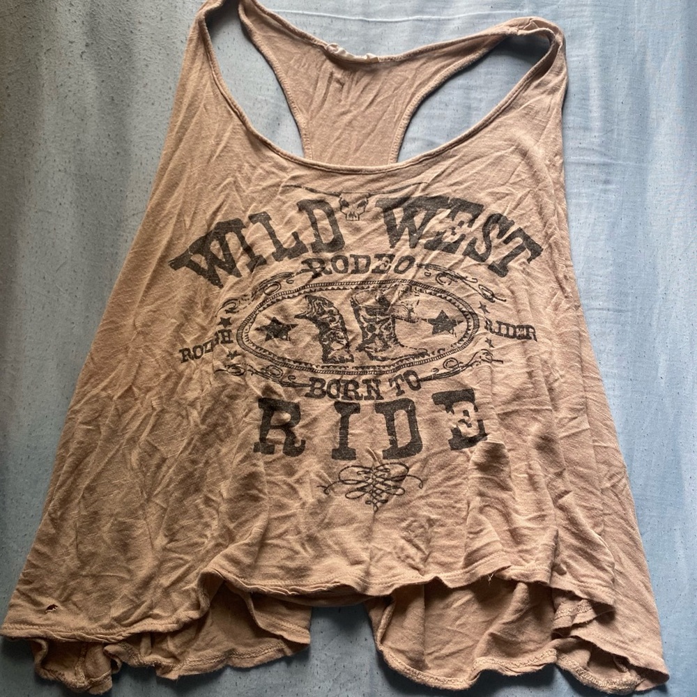 Wild West Rodeo Tan Tank Top